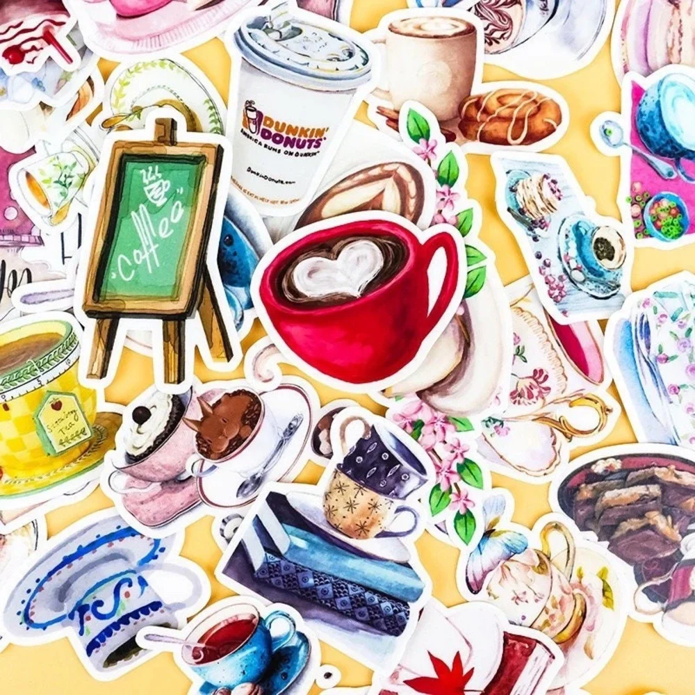 Coffee and Tea Cafe, Beautiful Tea Cups, 19 Deco Stickers - Picture 2 of 11